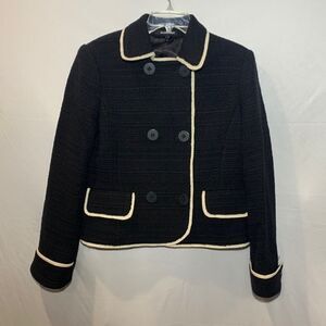 ELLEN Tracy Temu7380 double breasted jacket tweed black/white jacket women’s 12
